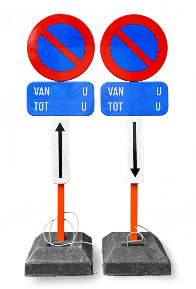 Indirect gevogelte knal SET E3: Stilstaan en parkeren verboden - Aanbod - Officiële webshop  Parkeerborden Gent - Verhuur en verkoop van parkeerborden en signalisatie